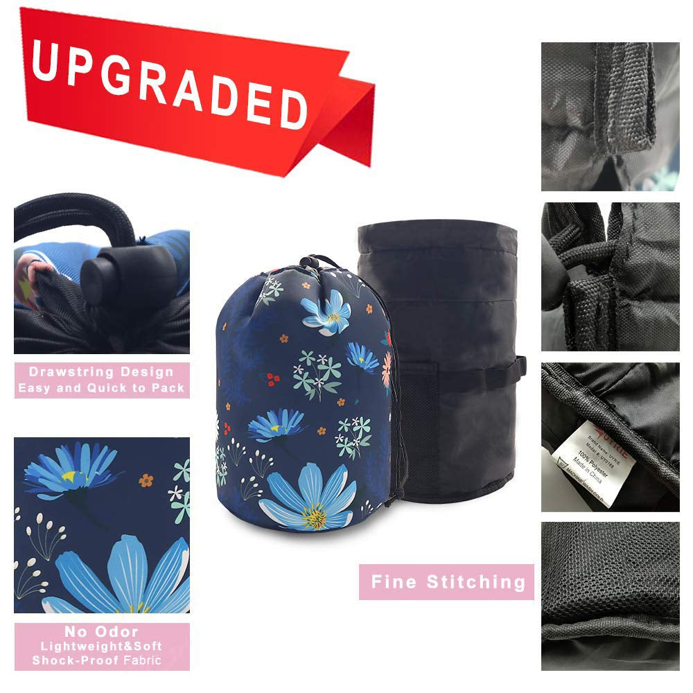 Portable Makeup Toiletry Cosmetic Travel Organizer Bag, Large Drawstring Hanging Packing Bag for Women Girl Men, Lightweight Multifunctional Barrel Shaped Storage Bag