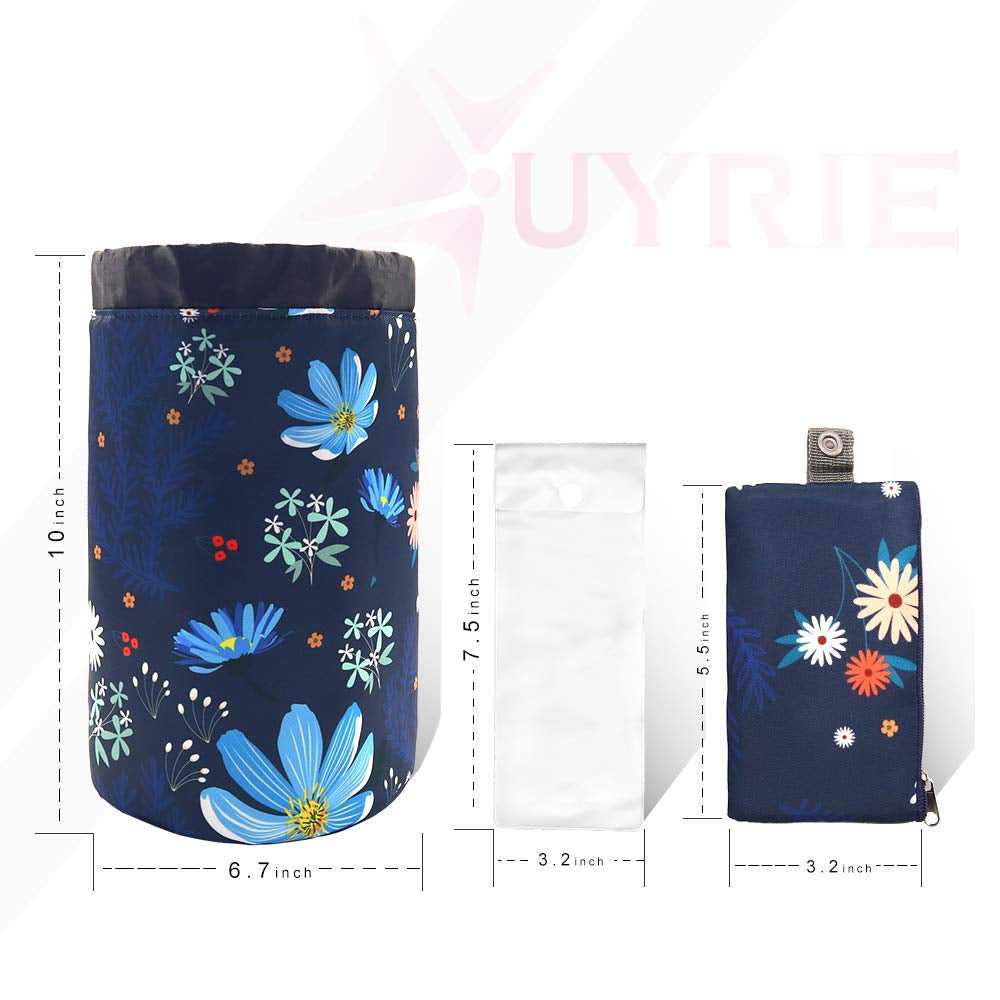 Portable Makeup Toiletry Cosmetic Travel Organizer Bag, Large Drawstring Hanging Packing Bag for Women Girl Men, Lightweight Multifunctional Barrel Shaped Storage Bag