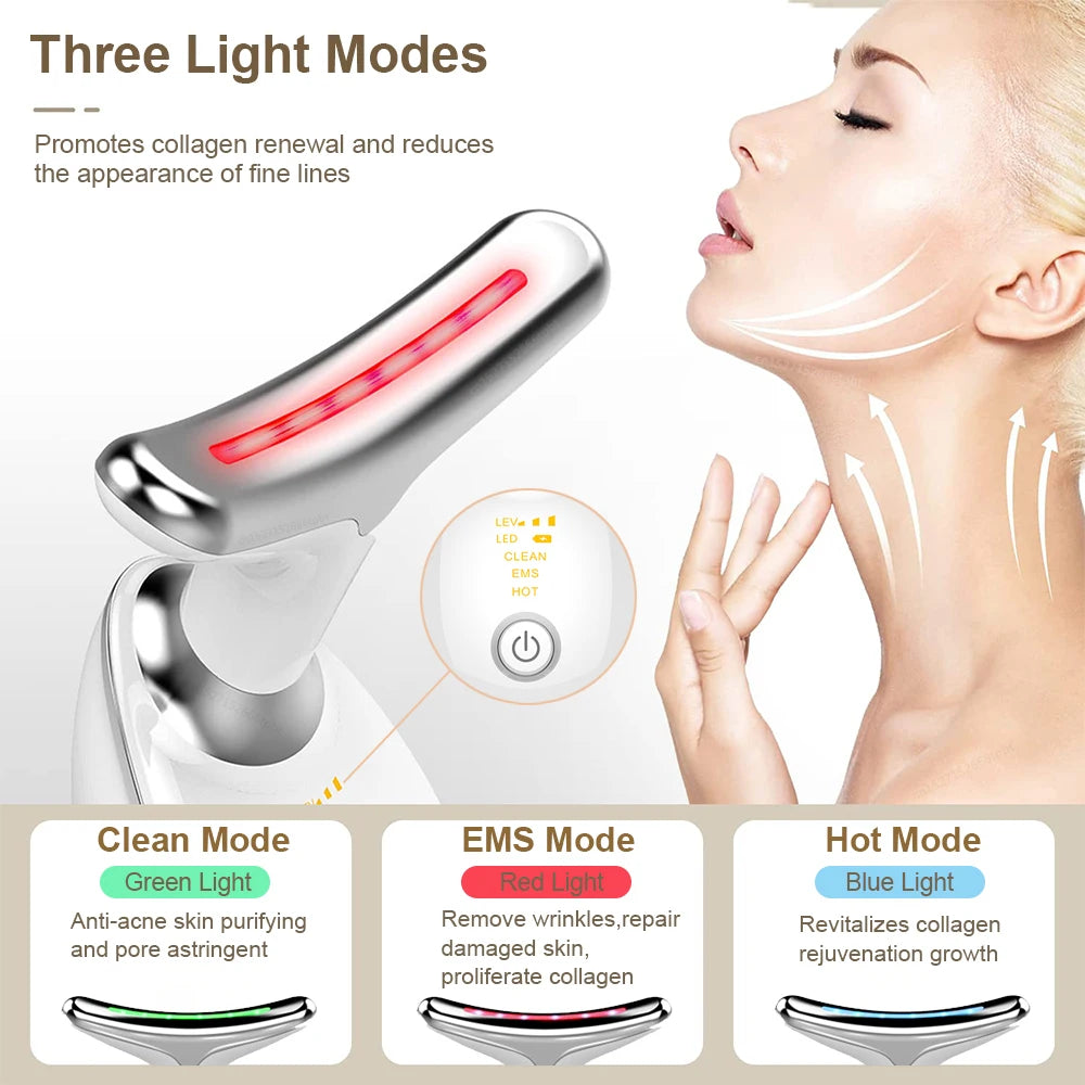 Face Lifting Machine EMS Facial Microcurrent Device Neck Face Lifting Massager Skin Tighten Anti-Wrinkle Double Chin Remover