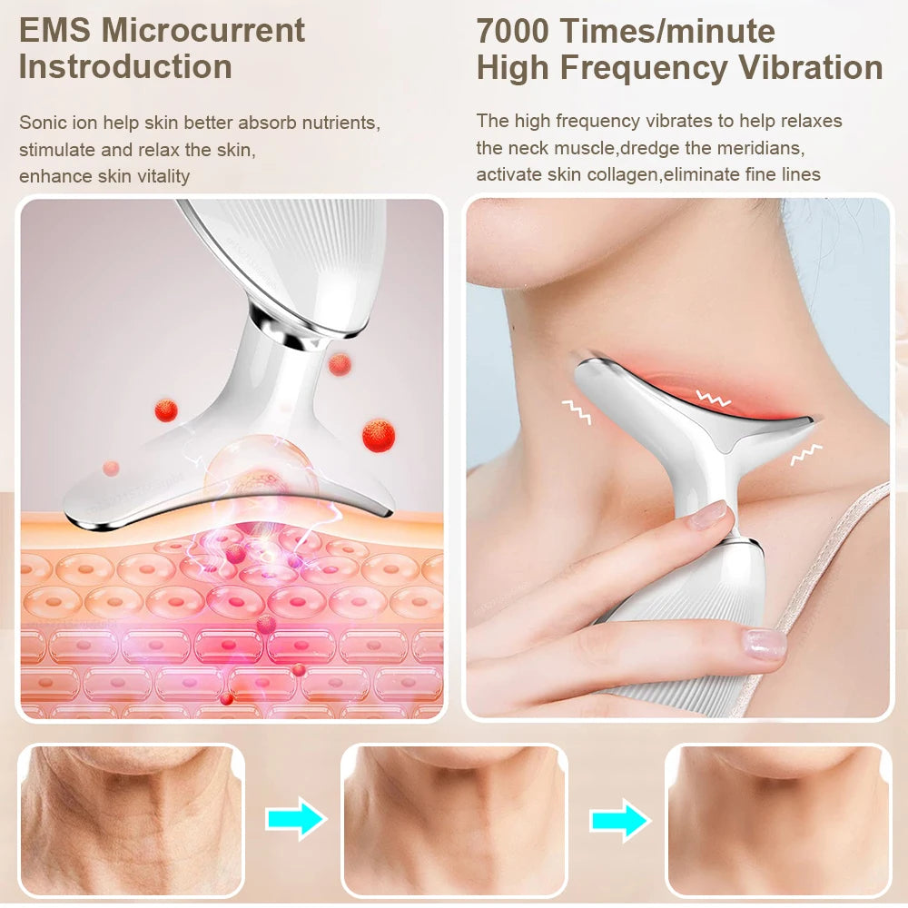Face Lifting Machine EMS Facial Microcurrent Device Neck Face Lifting Massager Skin Tighten Anti-Wrinkle Double Chin Remover